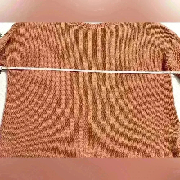Peruvian Connection 100% Cotton Rust Color Slouchy Sweater Size Large - Picture 2 of 7